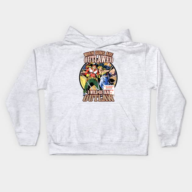 When Guns are Outlawed Cowboy Tee Kids Hoodie by Joaddo